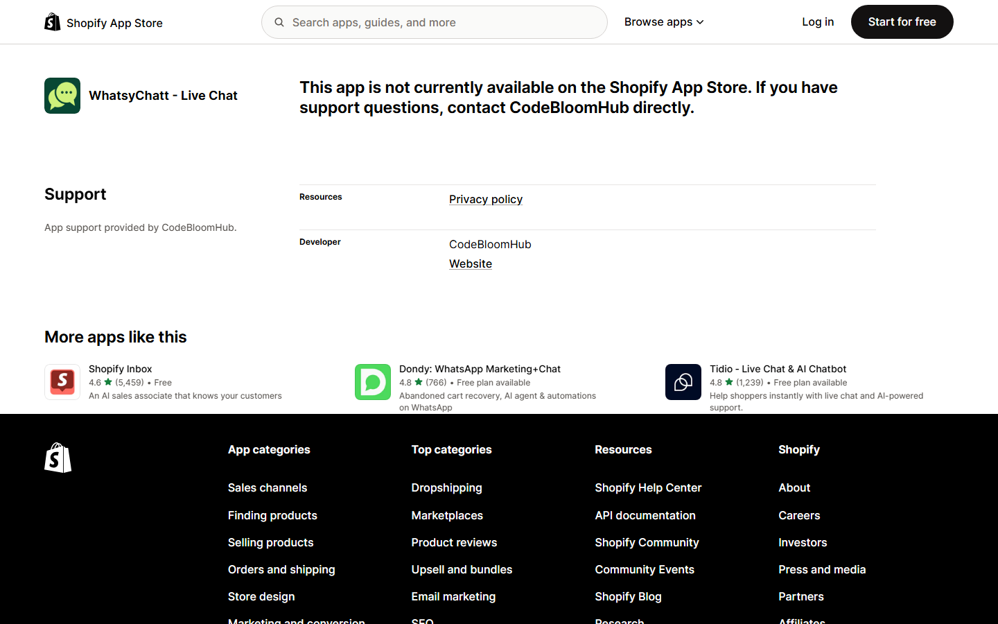 Whatsychatt Shopify App